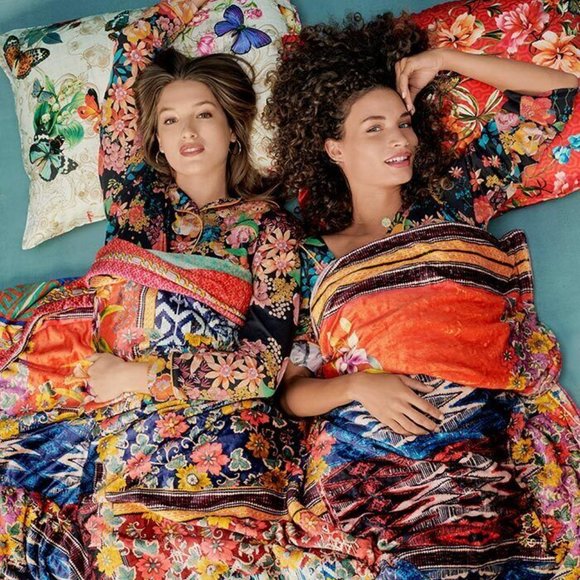 Johnny Was Decklyn Floral Print Silk Pillow Case Zip Home Lounge Red Beige NEW - Picture 4 of 4